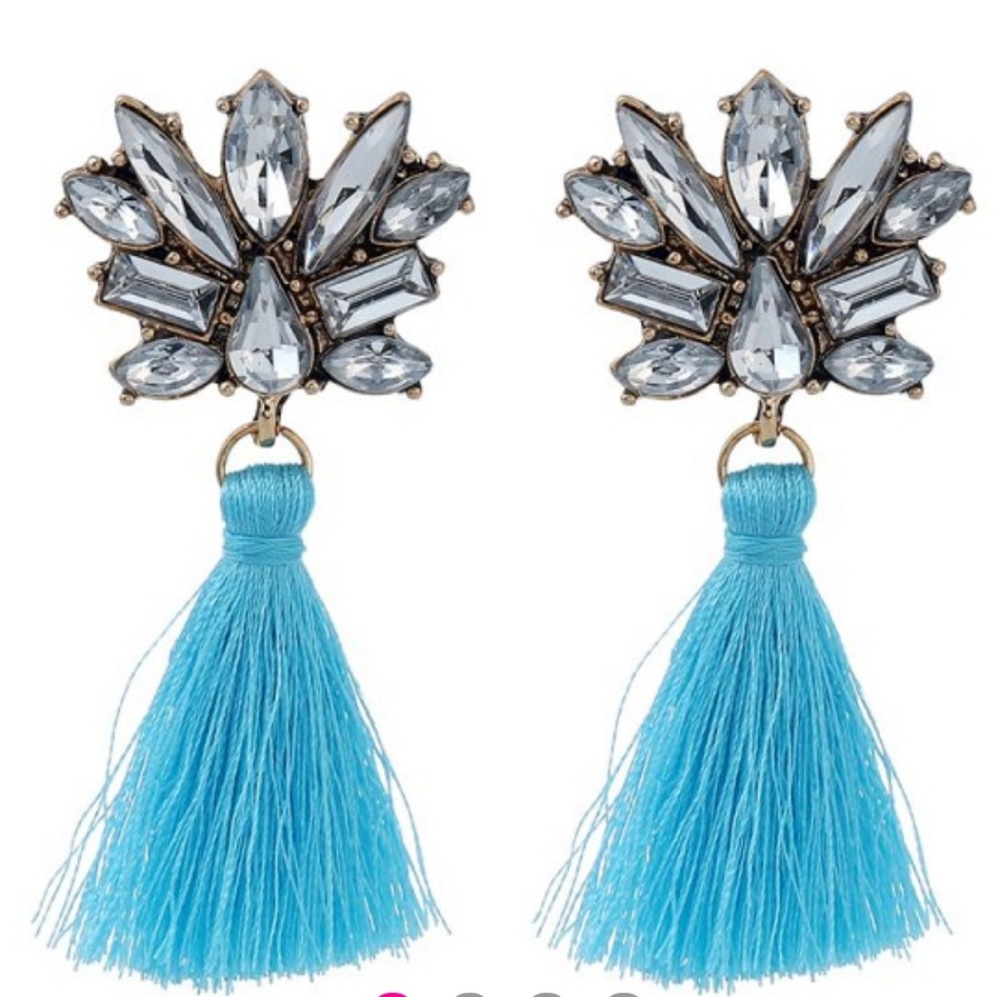 Rhinestone Tassel Drop Earrings